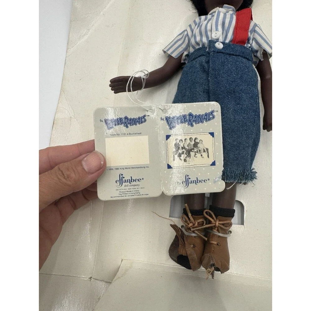 Vintage 1989 Effanbee Little Rascals Buckwheat Doll w/ Insert & Reg Card
